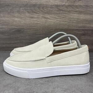 SWIMS Madison Loafers Shoes Mens Size 8 White Beige Suede Slip On Sneakers